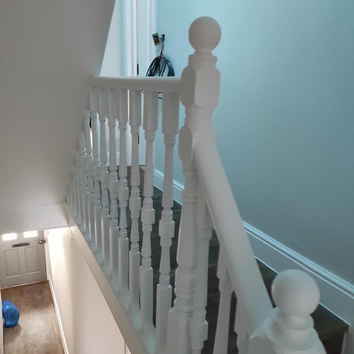 White bannister