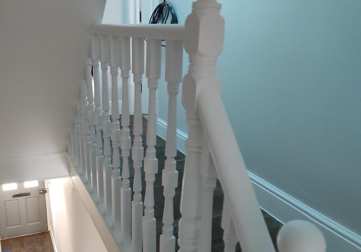 White bannister